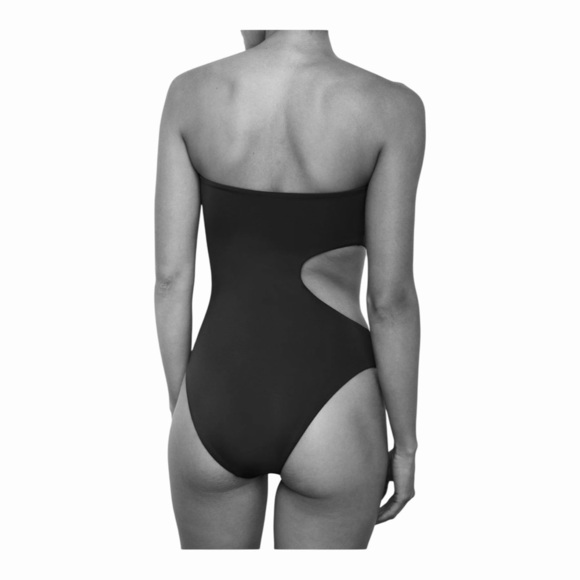 Onia Lele Cutout Bandeau One Piece Swimsuit in Black NWT - Picture 3 of 5